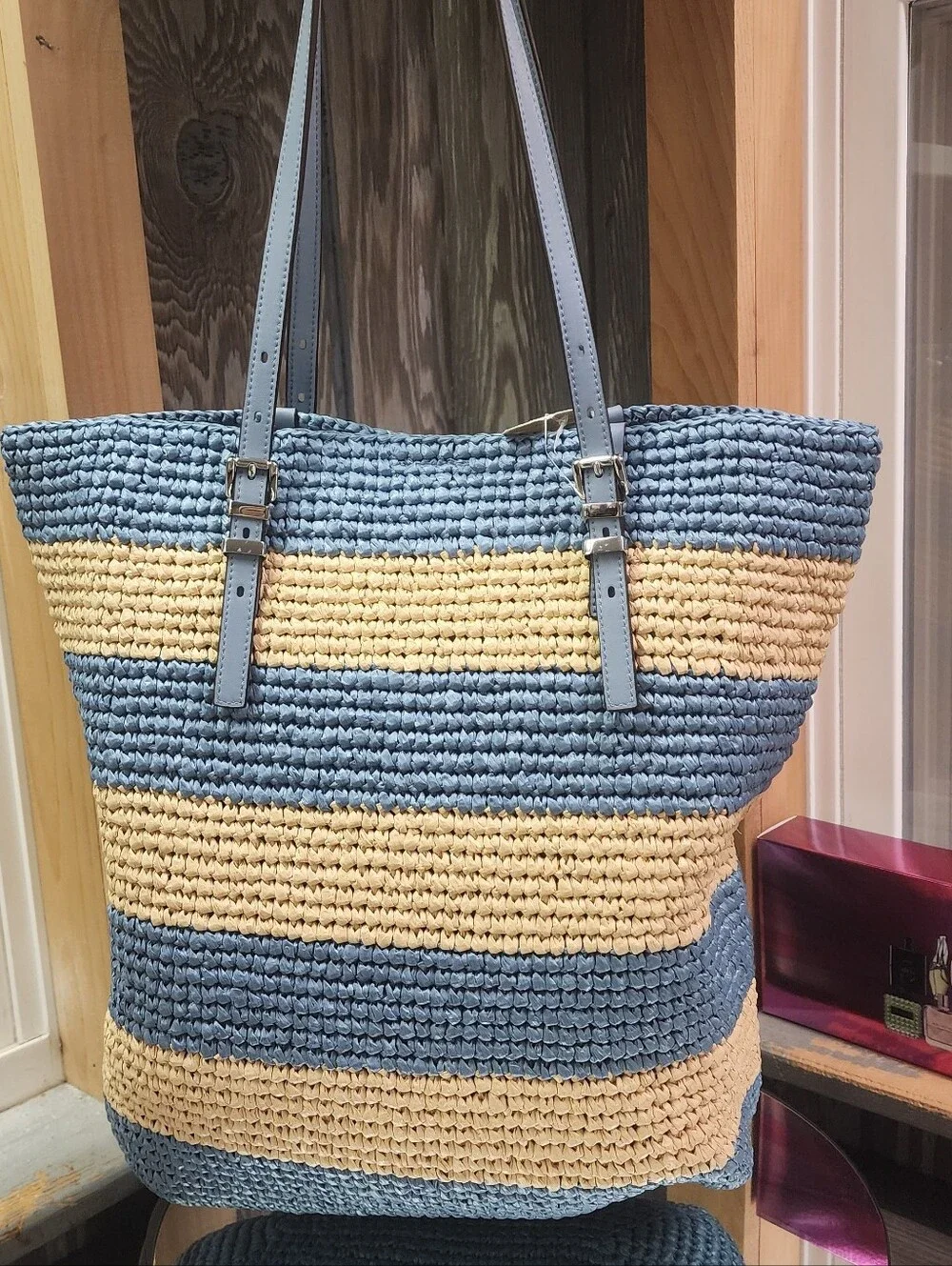 NWT MIchael Kors Quinn Woven Tote Bag - Picture 4 of 10